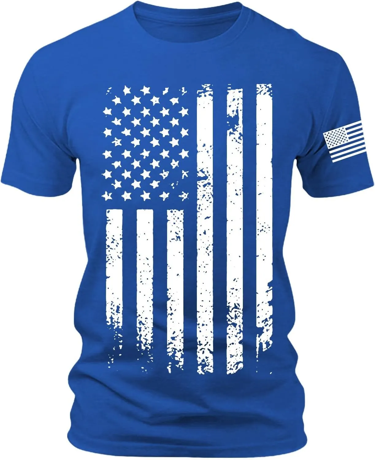 Mens T-Shirts Short Sleeve USA Flag Print 4th of July Patriotic T-Shirts Regular Fit Quick Dry Plus Size Tees