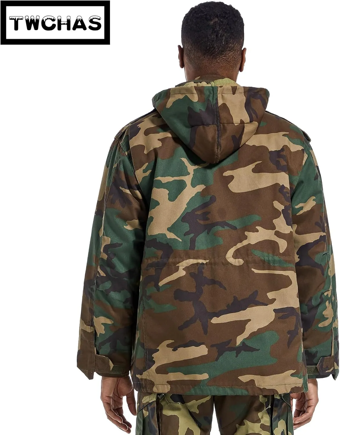 Men's Tactical M65 Field Jacket - Military Coat with Removable Hood, Fully Lined, Adjustable Waist & 4-Pocket Design