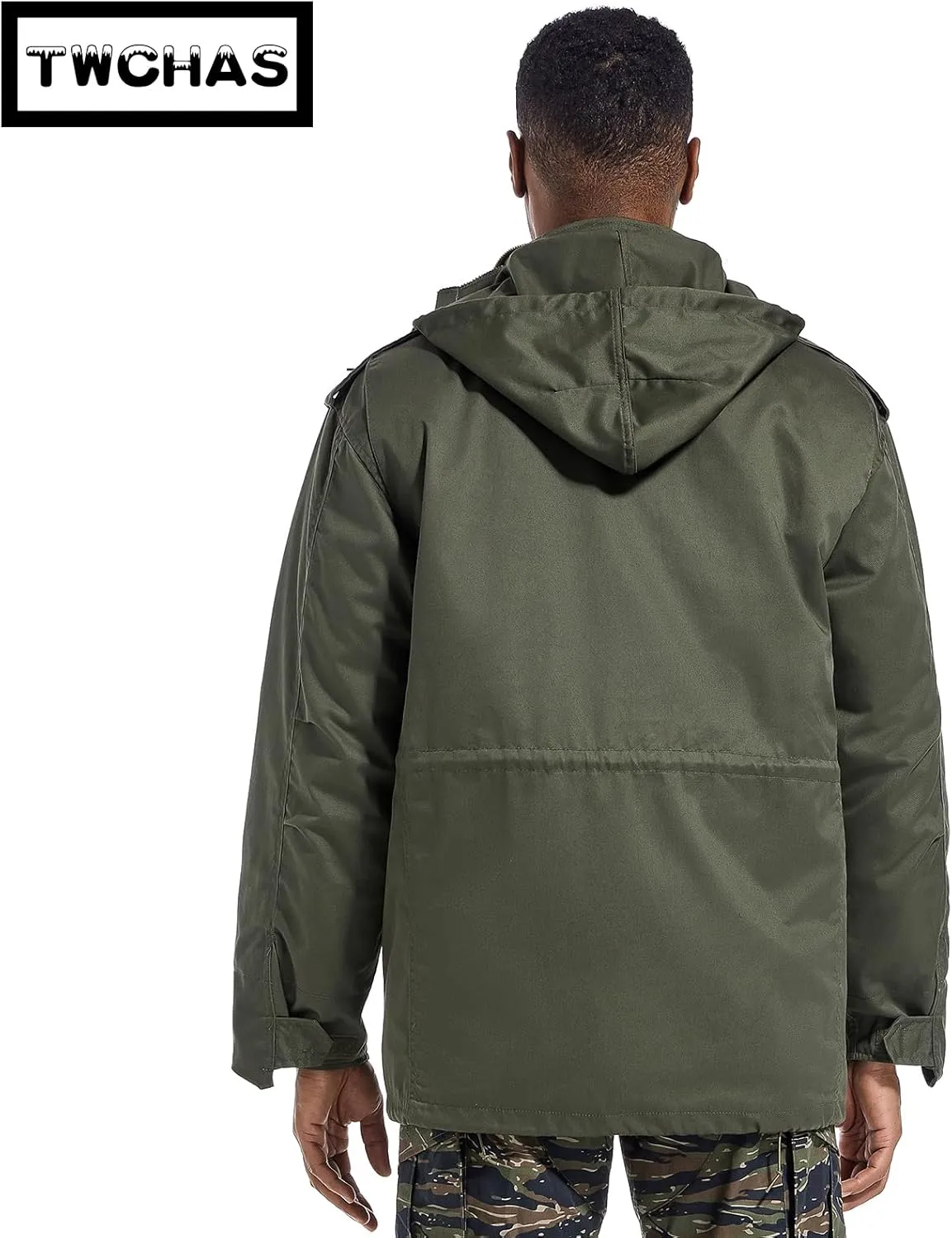 Men's Tactical M65 Field Jacket - Military Coat with Removable Hood, Fully Lined, Adjustable Waist & 4-Pocket Design