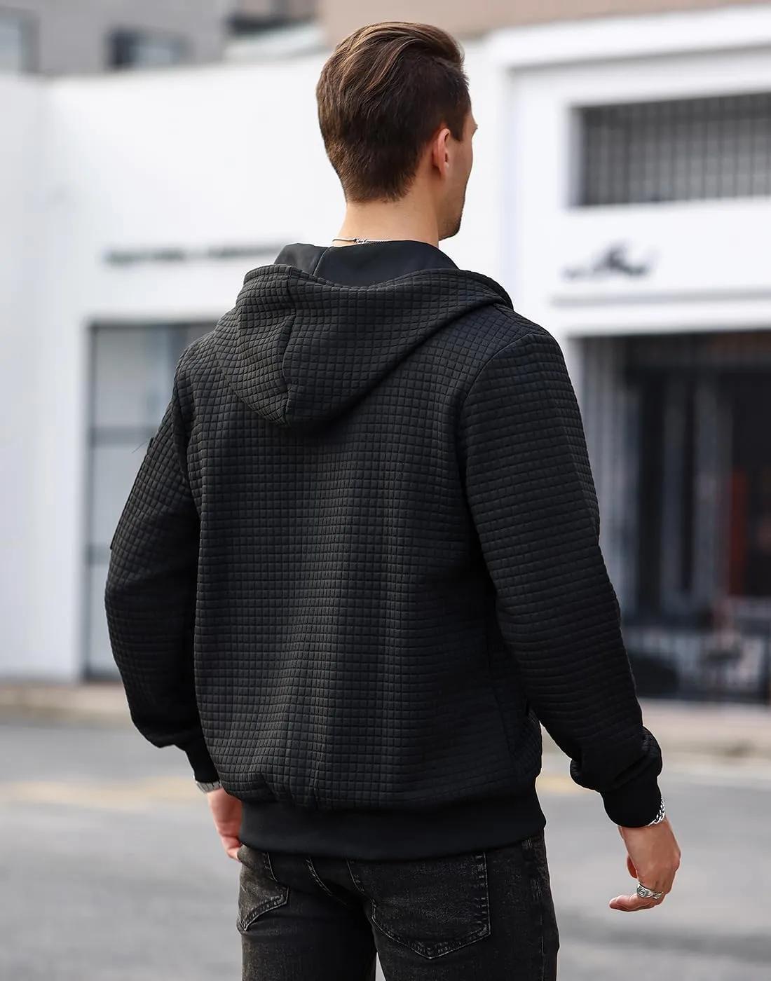 Mens Zip Up Hoodie Full-Zip Sweatshirt Lightweight Loose Fit Hooded Jackets