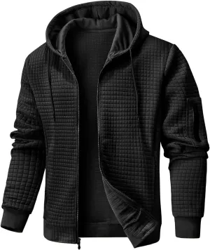 Mens Zip Up Hoodie Full-Zip Sweatshirt Lightweight Loose Fit Hooded Jackets
