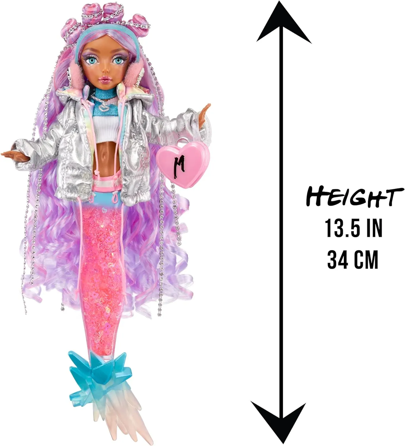 MERMAZE MERMAIDZ™ Winter Waves Harmonique™ Mermaid Fashion Doll with Color Change Fin, Glitter-Filled Tail and Accessories