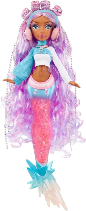 MERMAZE MERMAIDZ™ Winter Waves Harmonique™ Mermaid Fashion Doll with Color Change Fin, Glitter-Filled Tail and Accessories