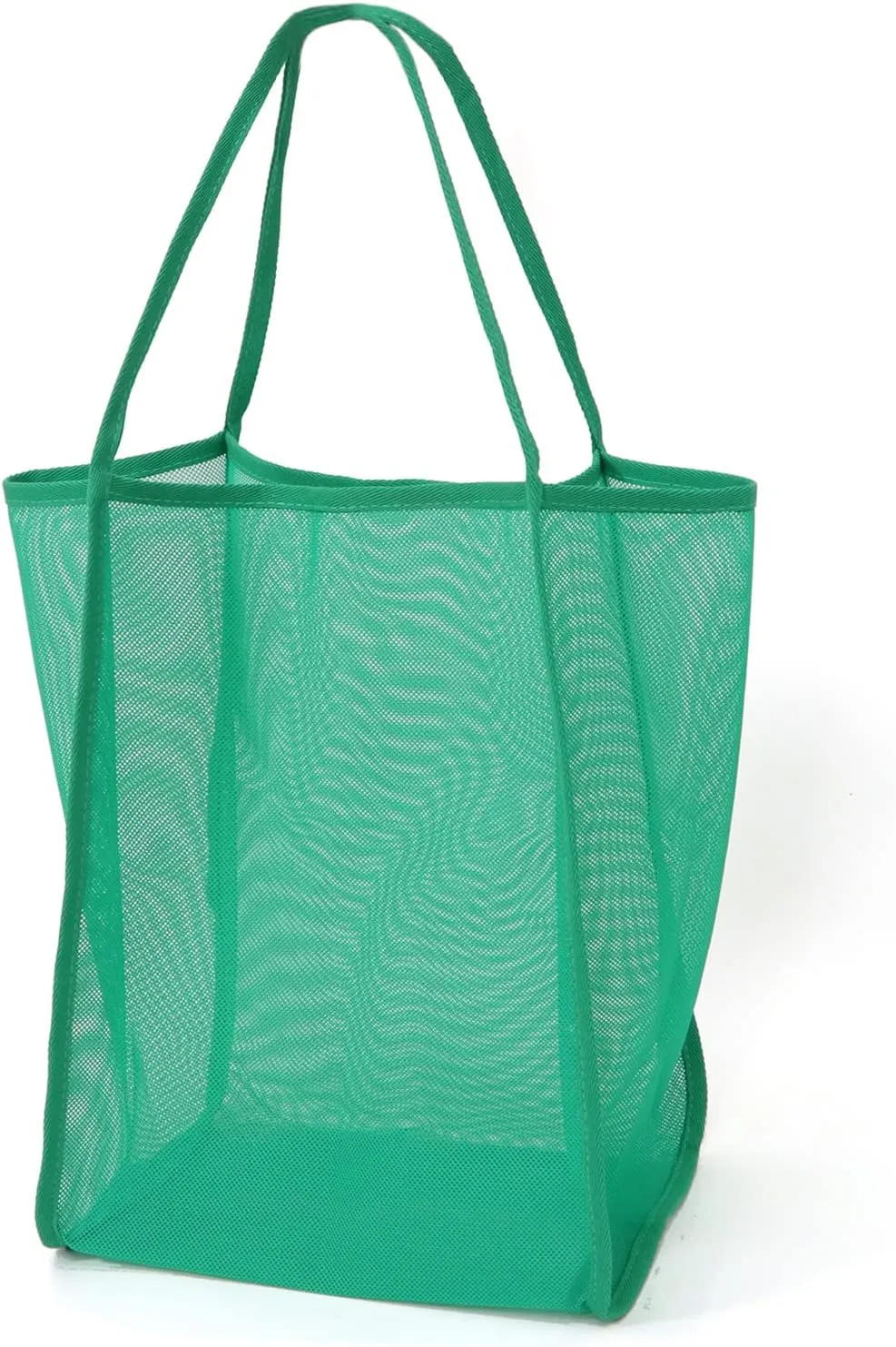 Mesh Beach Tote Bag for Sand Toys Kids Women Foldable Lightweight Durable Outdoor Shopping Travel Swim