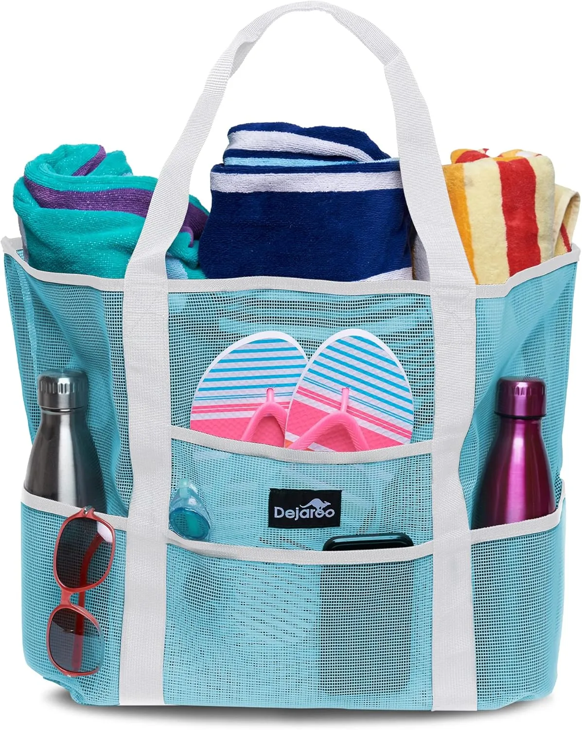 Mesh Sand Free Bag - Strong Lightweight Bag For Beach & Vacation Essentials. Tons of Storage!