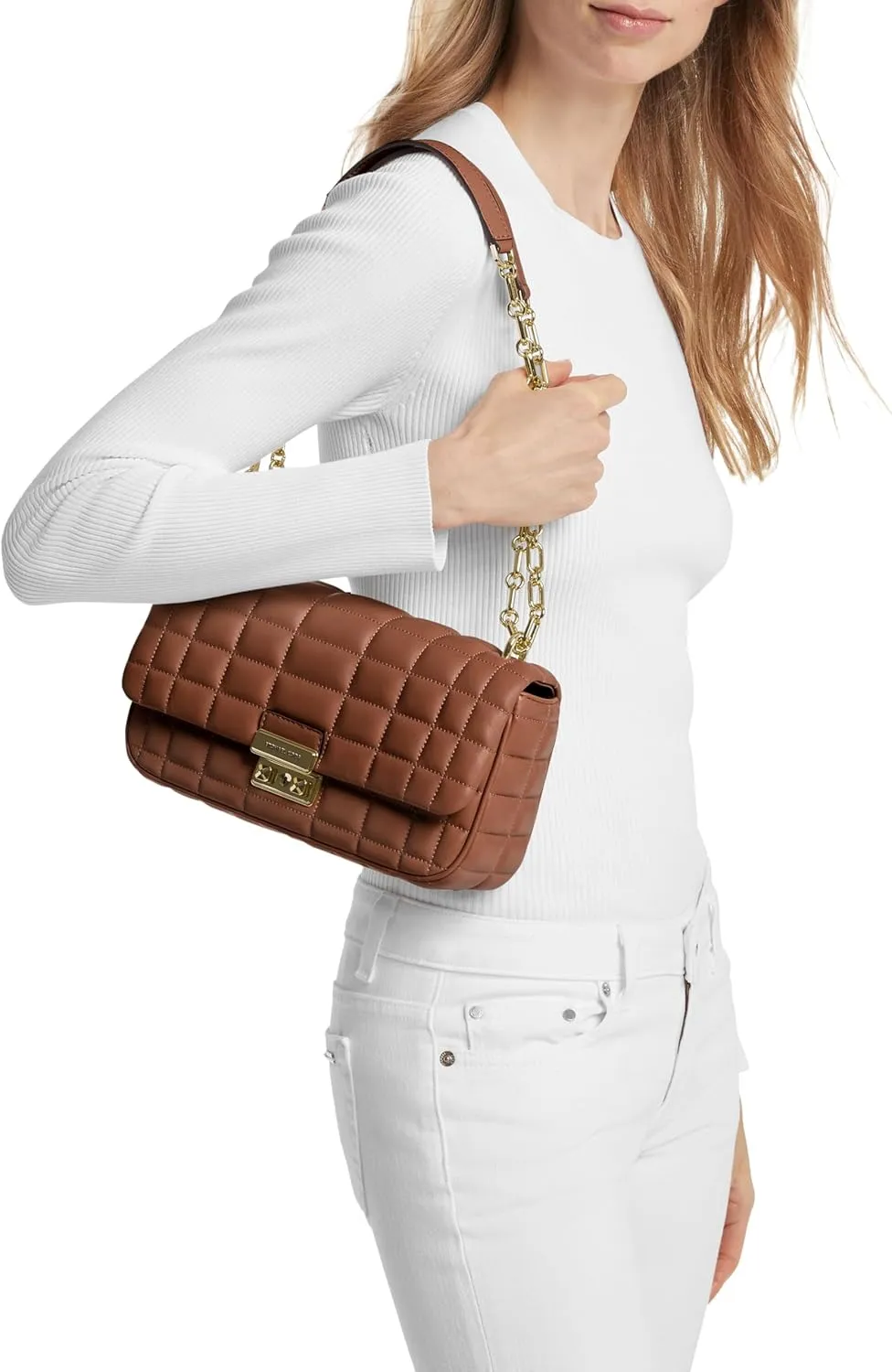 Michael Kors Tribeca Large Quilted Convertible Chain Shoulder Bag