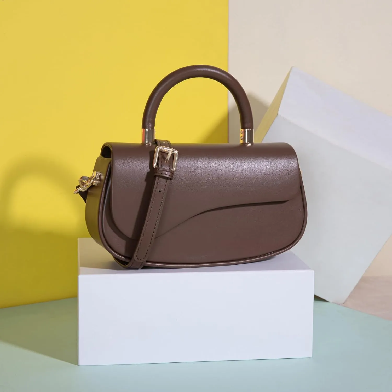 Milan Chiva Small Elegant Top Handle Purses for Women Mini Flap Cute Crossbody Purse