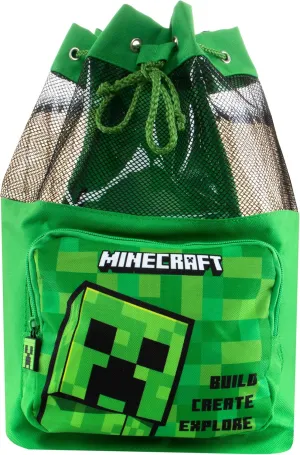 Minecraft Swimming Bag | Creeper Boys Swim Bag | Children’s Swimming Bag | One Size Green