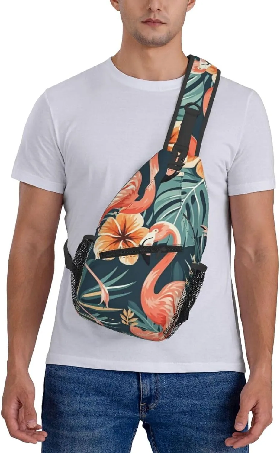 Modern Black Buffalo Sunflower Crossbody Bags Cross Chest Bag Adjustable Sling Backpack for Women Men