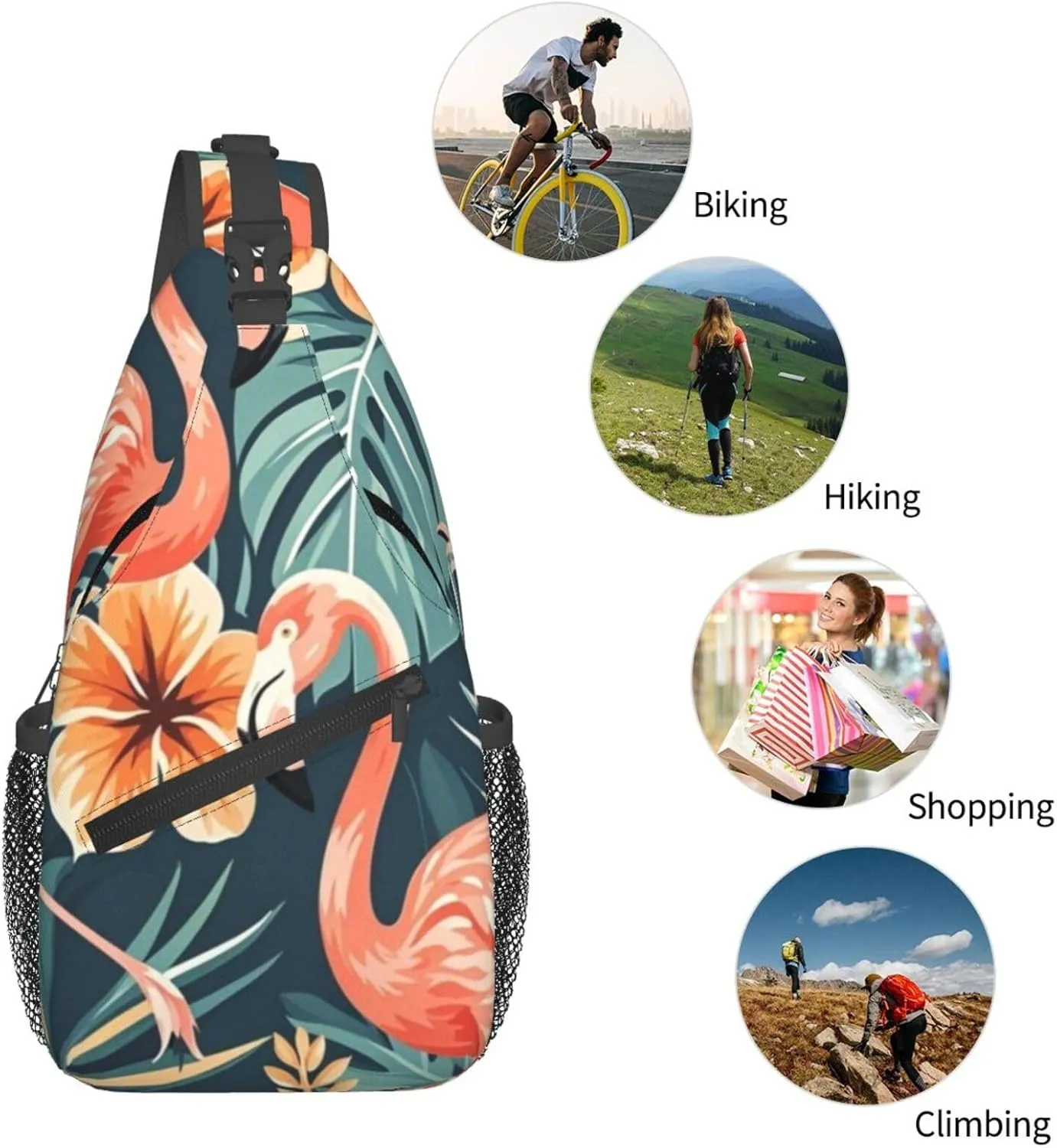 Modern Black Buffalo Sunflower Crossbody Bags Cross Chest Bag Adjustable Sling Backpack for Women Men