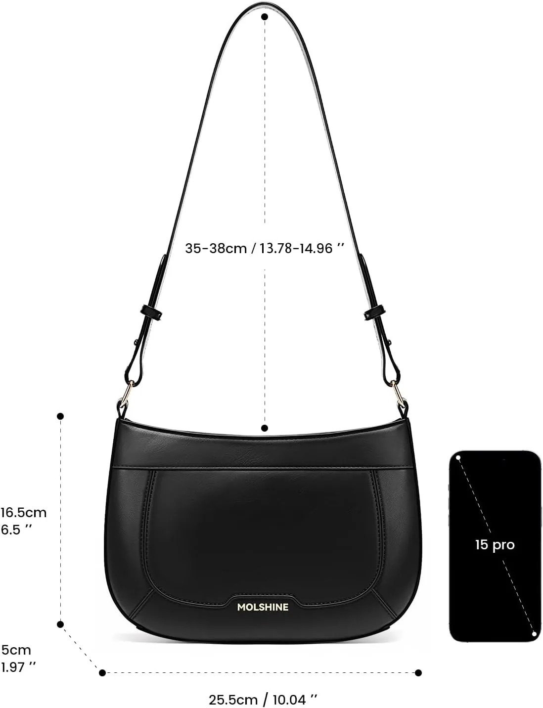 molshine Small Shoulder Bags, Quilted Crescent Handbag, Party Clutch Purse for Women Lady Model DLK0062