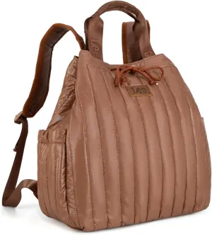 Montana West x Lee Puffer Backpack Purse for Women Quilted Travel Fashion Backpack Daypack Ladies Casual Drawstring Bag Brown