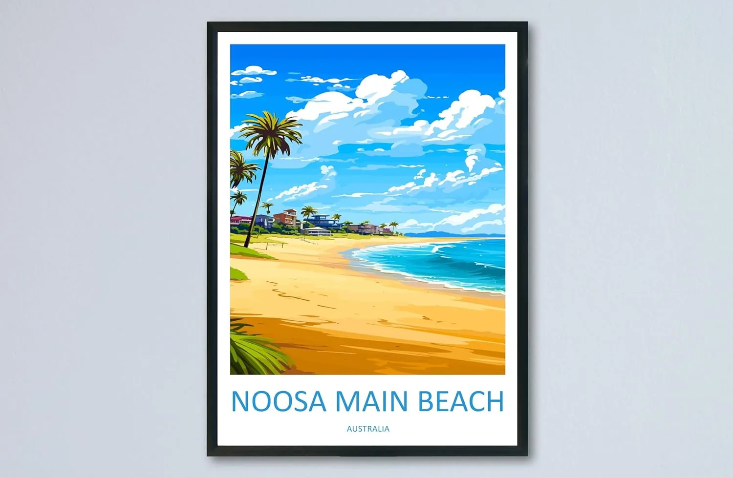 Noosa Main Beach Travel Print Wall Art Noosa Main Beach Wall Hanging Home Décor Noosa Main Beach Art Lovers Wall Art Australia Poster Unframed #1200 24x36 Inches