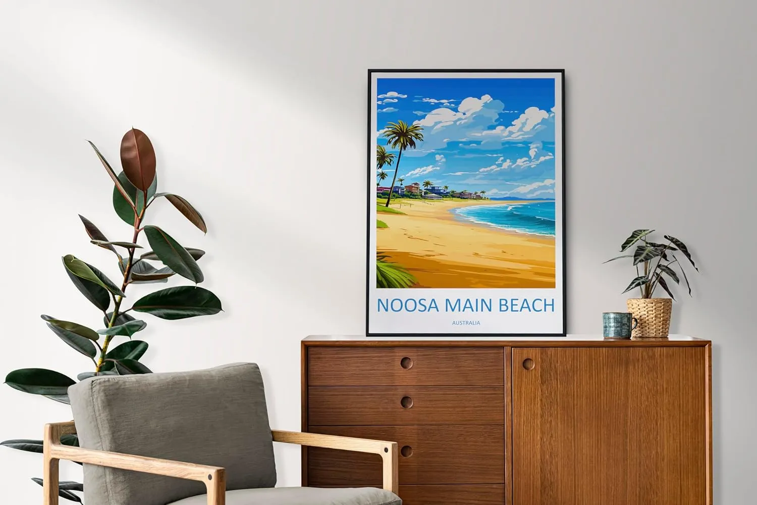 Noosa Main Beach Travel Print Wall Art Noosa Main Beach Wall Hanging Home Décor Noosa Main Beach Art Lovers Wall Art Australia Poster Unframed #1200 24x36 Inches