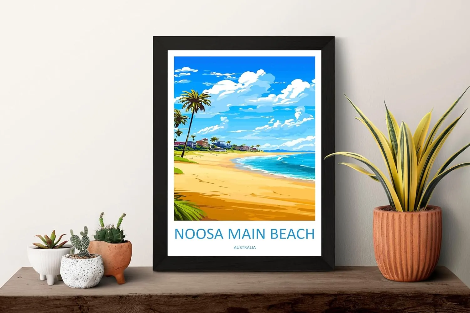 Noosa Main Beach Travel Print Wall Art Noosa Main Beach Wall Hanging Home Décor Noosa Main Beach Art Lovers Wall Art Australia Poster Unframed #1200 24x36 Inches
