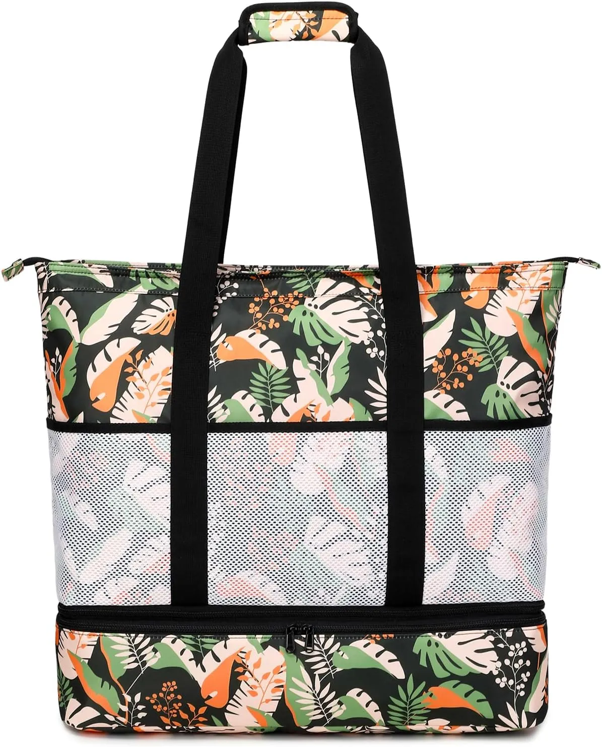 Octsky Beach Bags with Cooler Women Beach Tote Bag Waterproof Sandproof Zipper Large Pool Bag 9 Pockets