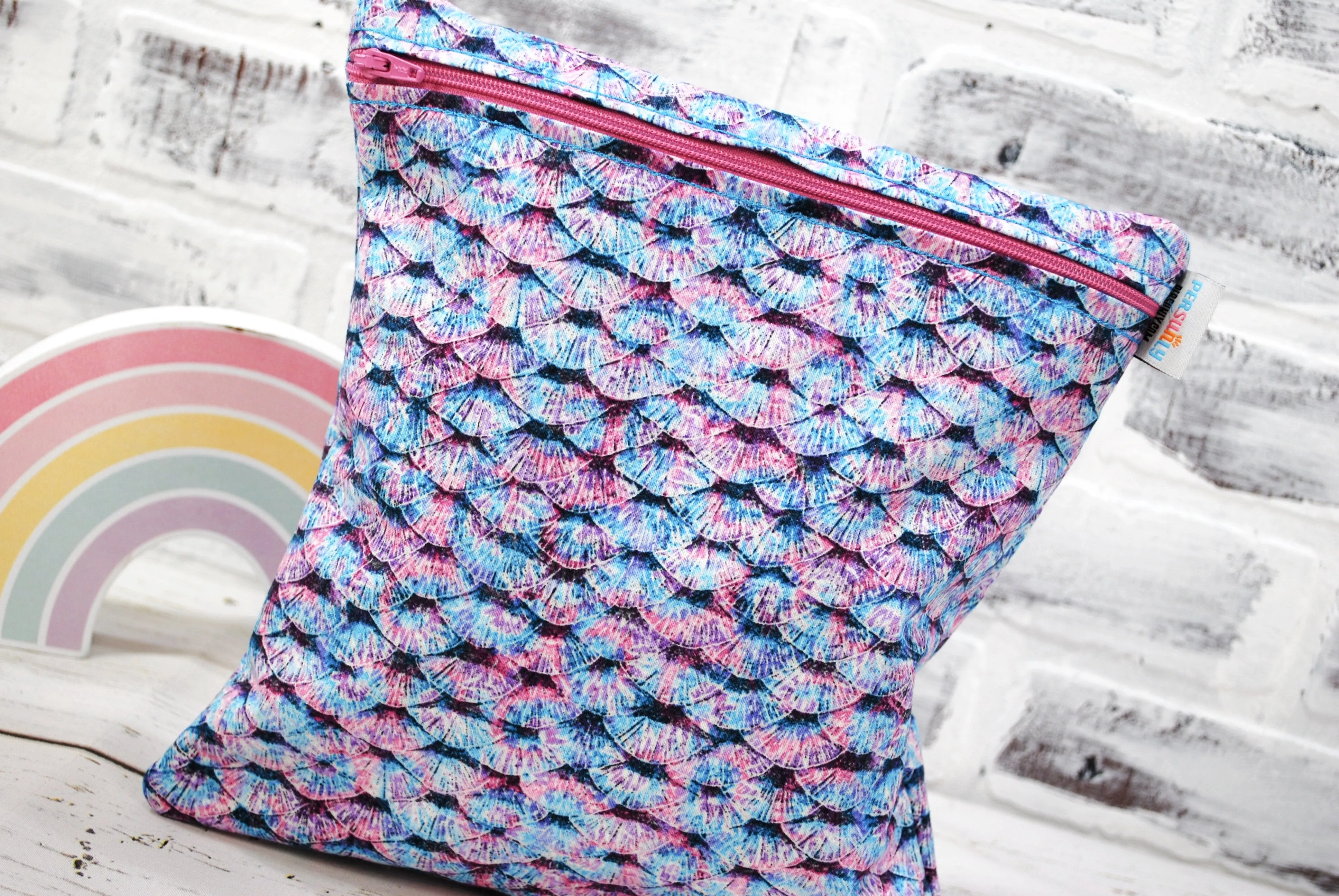 Ombre Mermaid Scales Personalized Reusable Bag