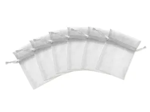Organza Bags 3x4" Shimmering Silver 6/pk