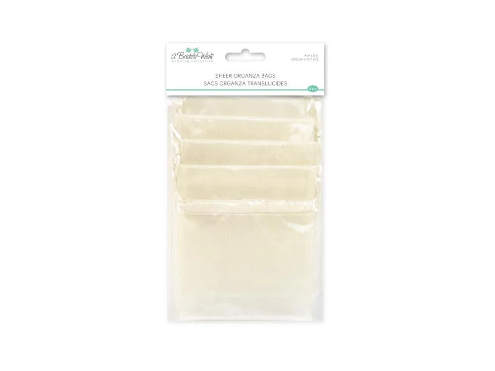 Organza Bags 4x5" Ivory 4/pk