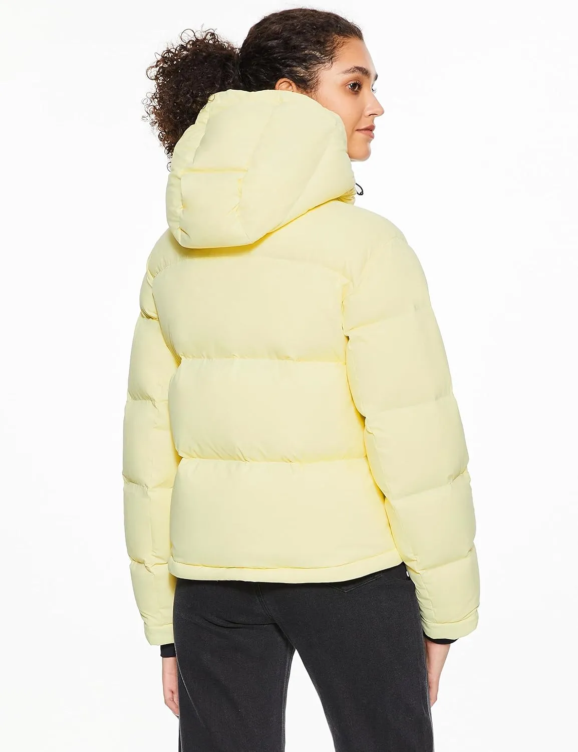 Orolay Women's Cropped Puffer Jacket Short Down Coat Thickened Winter with Detachable Hood