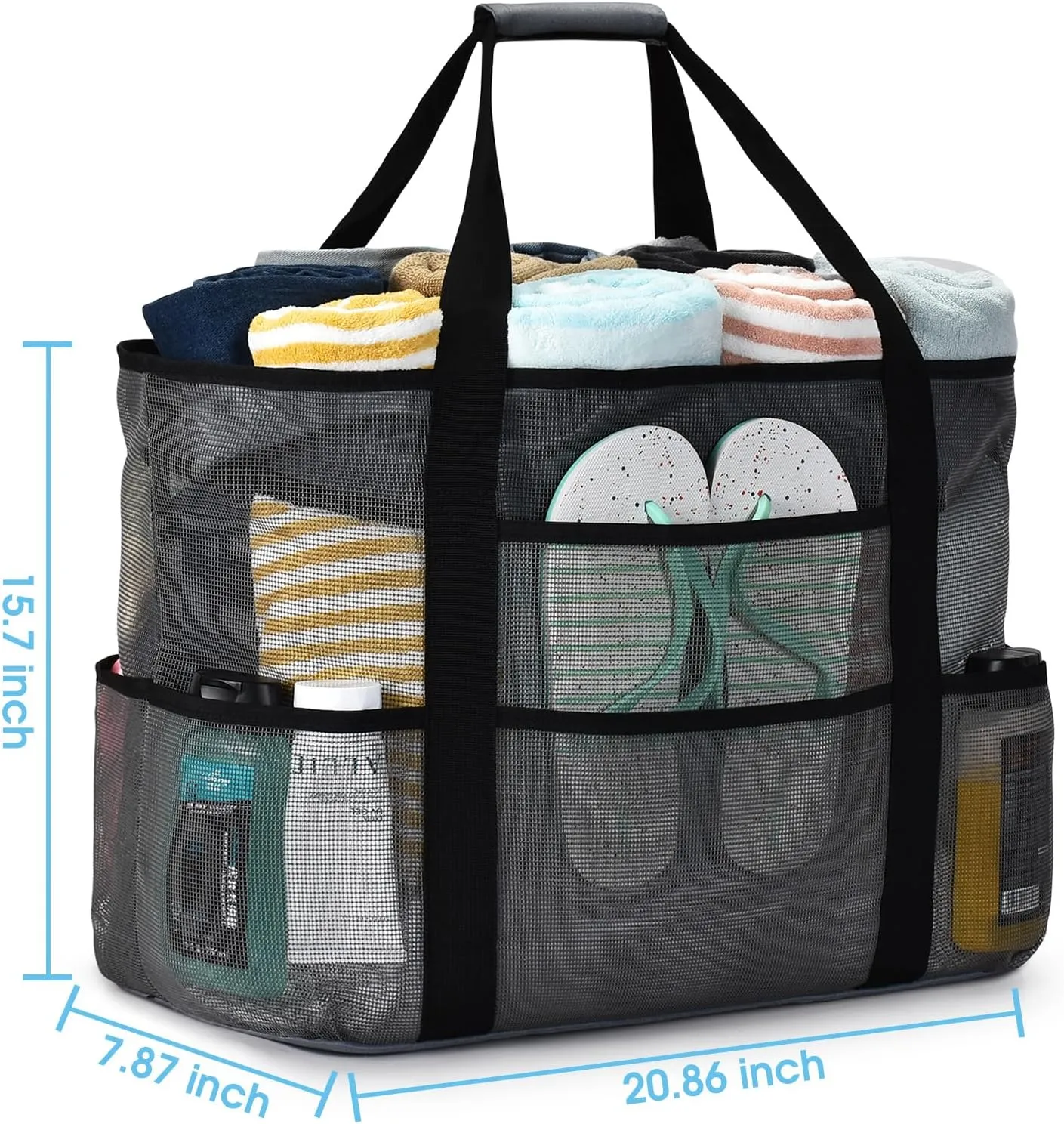oscaurt Mesh Beach Bag Extra Large Waterproof Sandproof Beach Tote Pool Swim Bag Travel Vacation Essentials