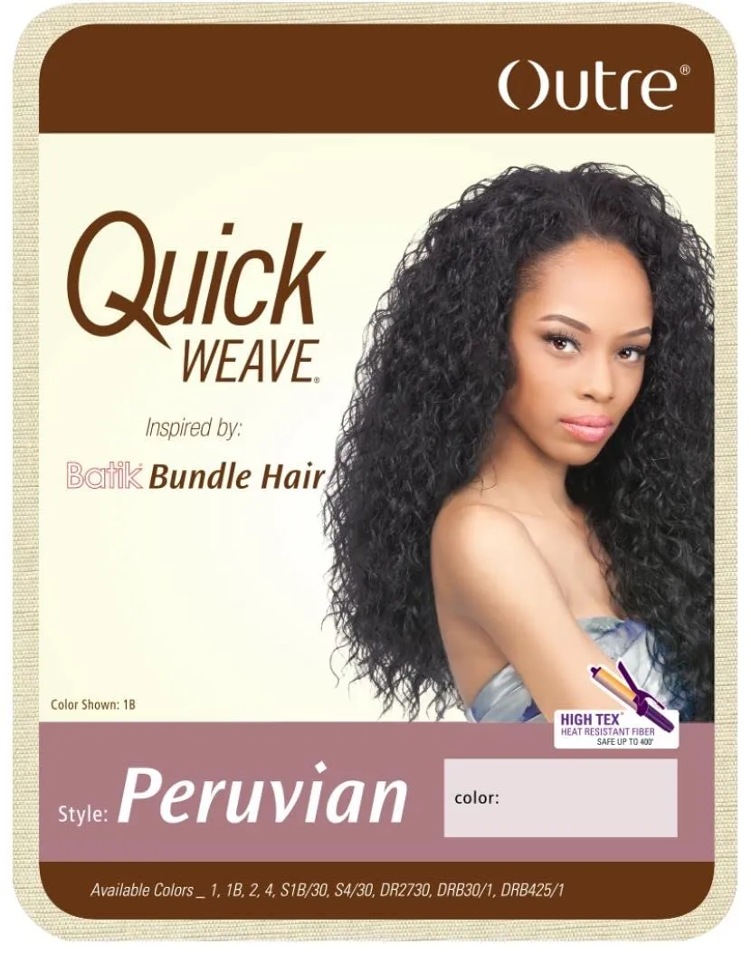 Outre PERUVIAN (DRB30/1) Quick Weave Batik Bundle Hair Half Wig