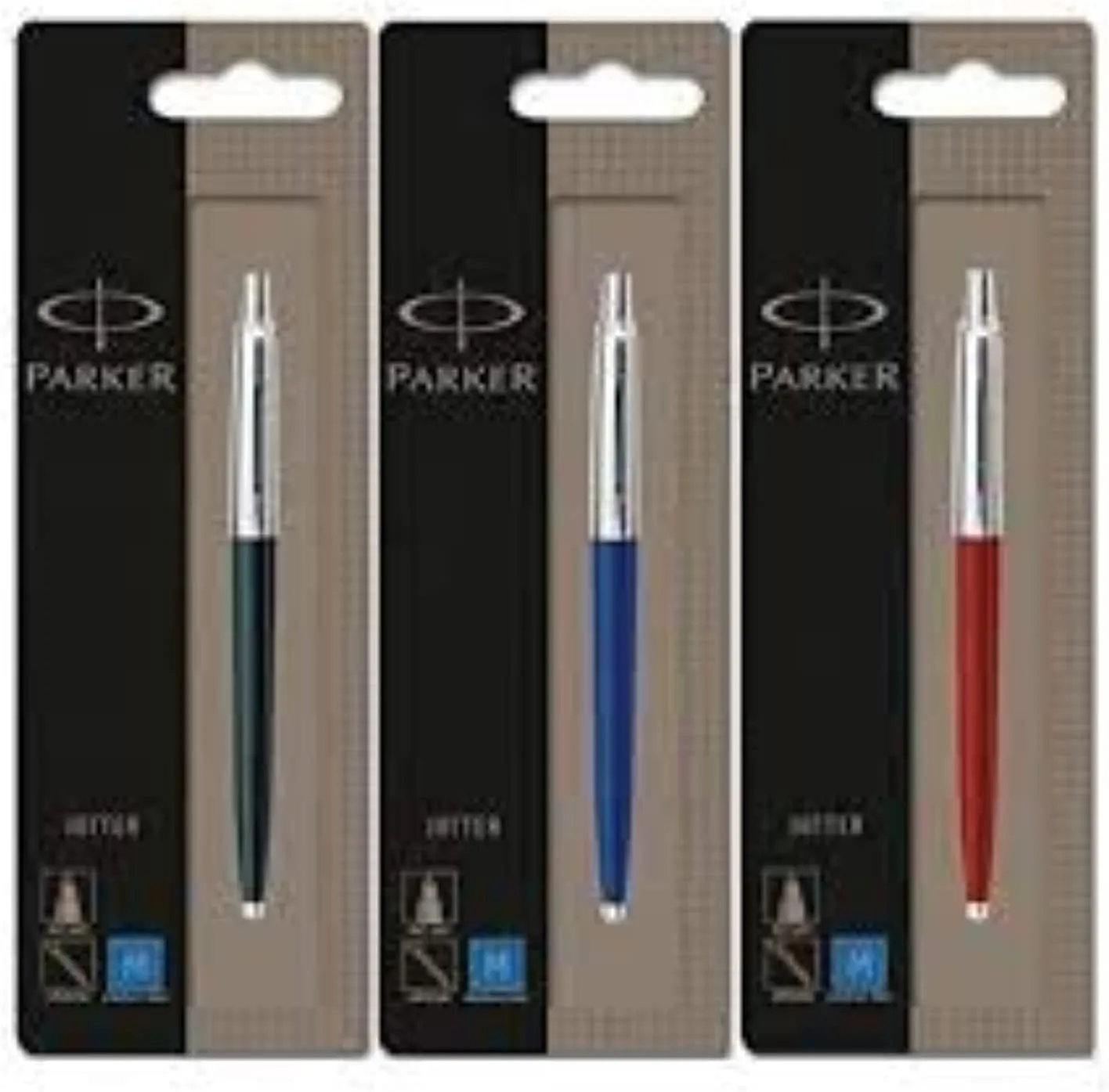 Parker Jotter 3 Colours - 1 Black   1 Blue   1 Red Ballpoint Pen