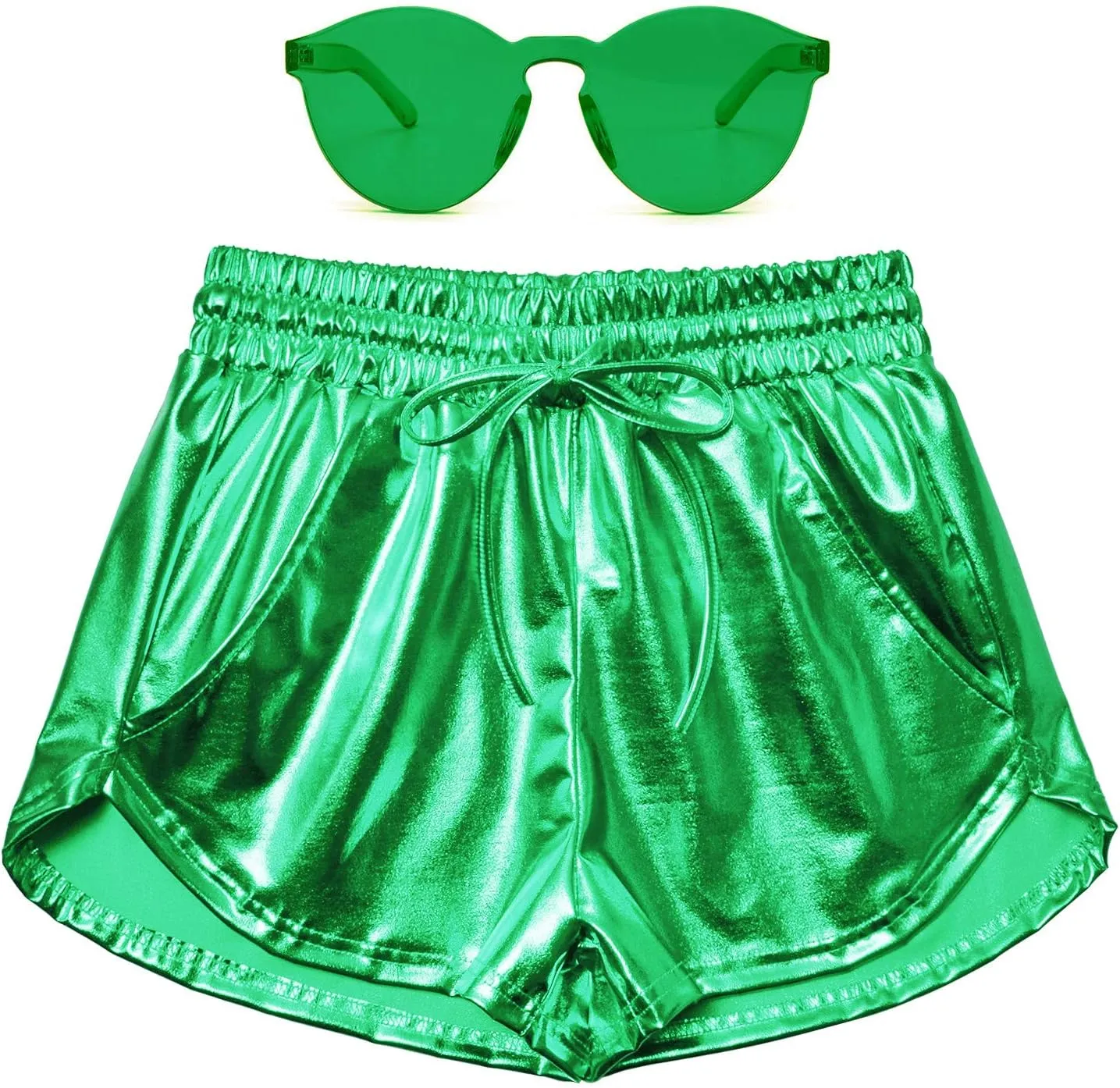 Perfashion Women's Metallic Shorts Summer Sparkly Hot Outfit Shiny Short Pants