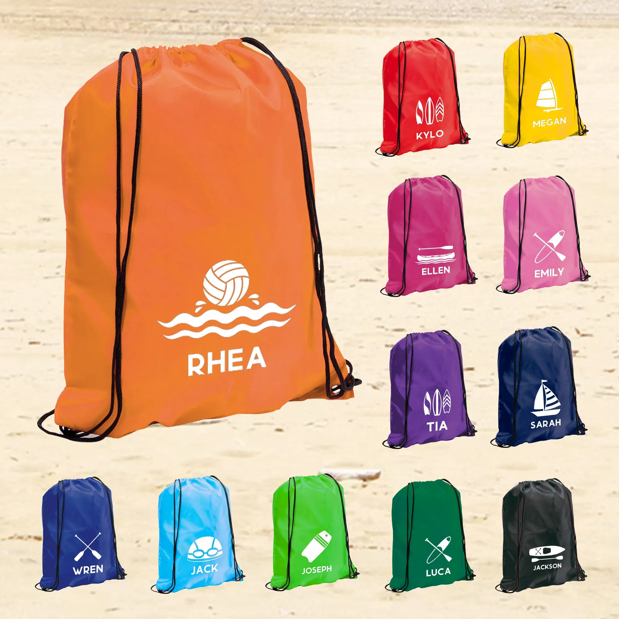 Personalised Water Sport Drawstring Bag