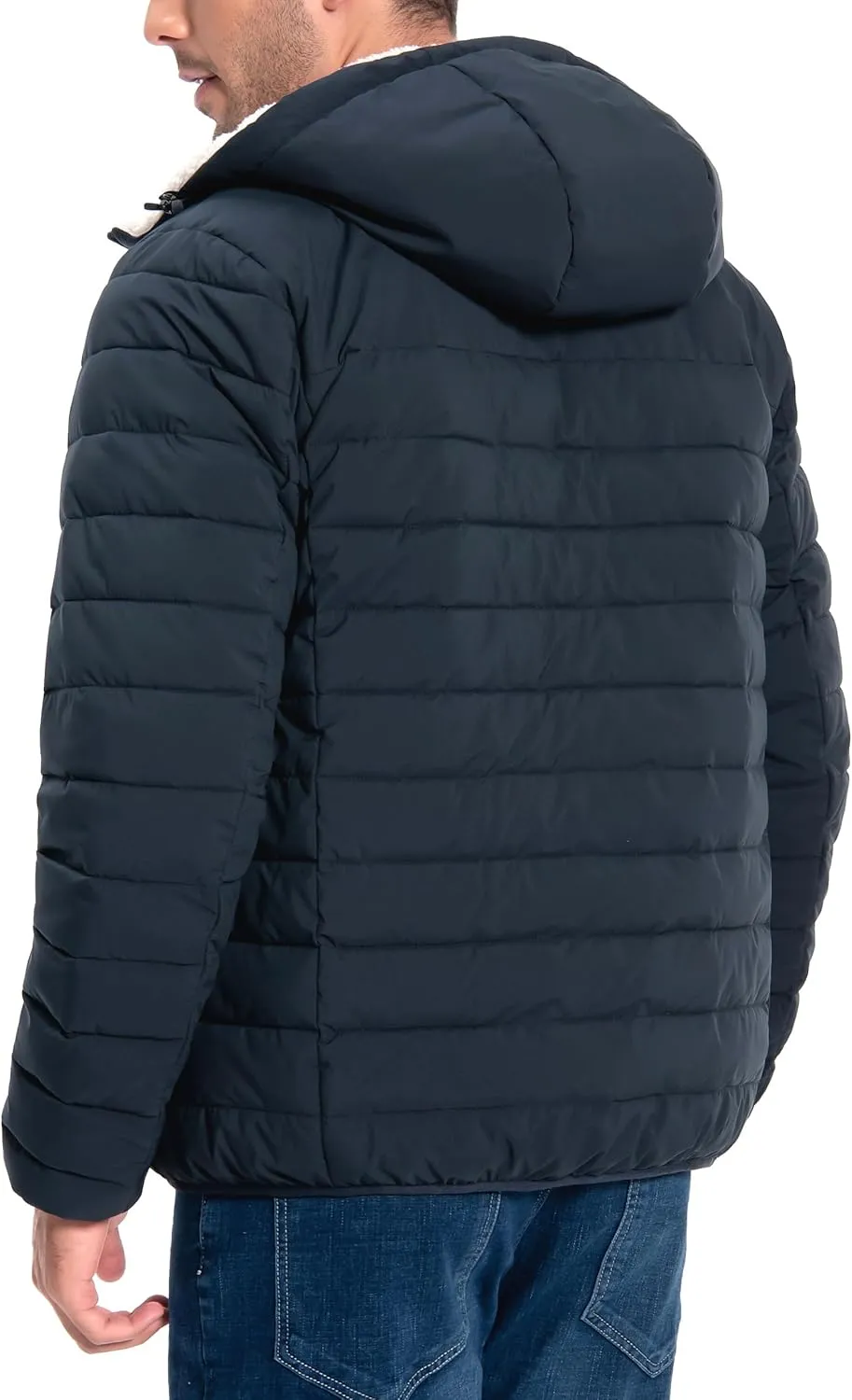Pioneer Camp Men's Winter Puffer Jacket Sherpa Lined Hooded Water Resistant Midweight Warm Insulated Quilted Down Coat Parka
