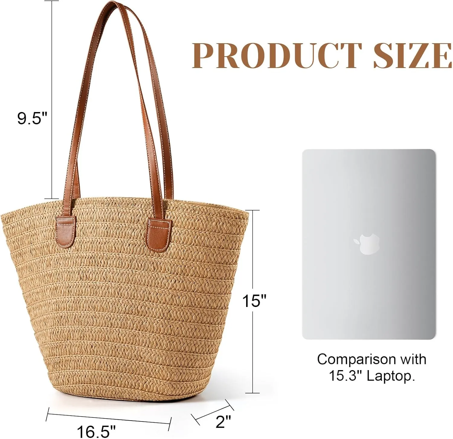 Pleneal Straw Beach Bags for Women - Women Beach Handmade Woven Tote Bag, Summer Mesh Hollow Shoulder Bag for Holiday