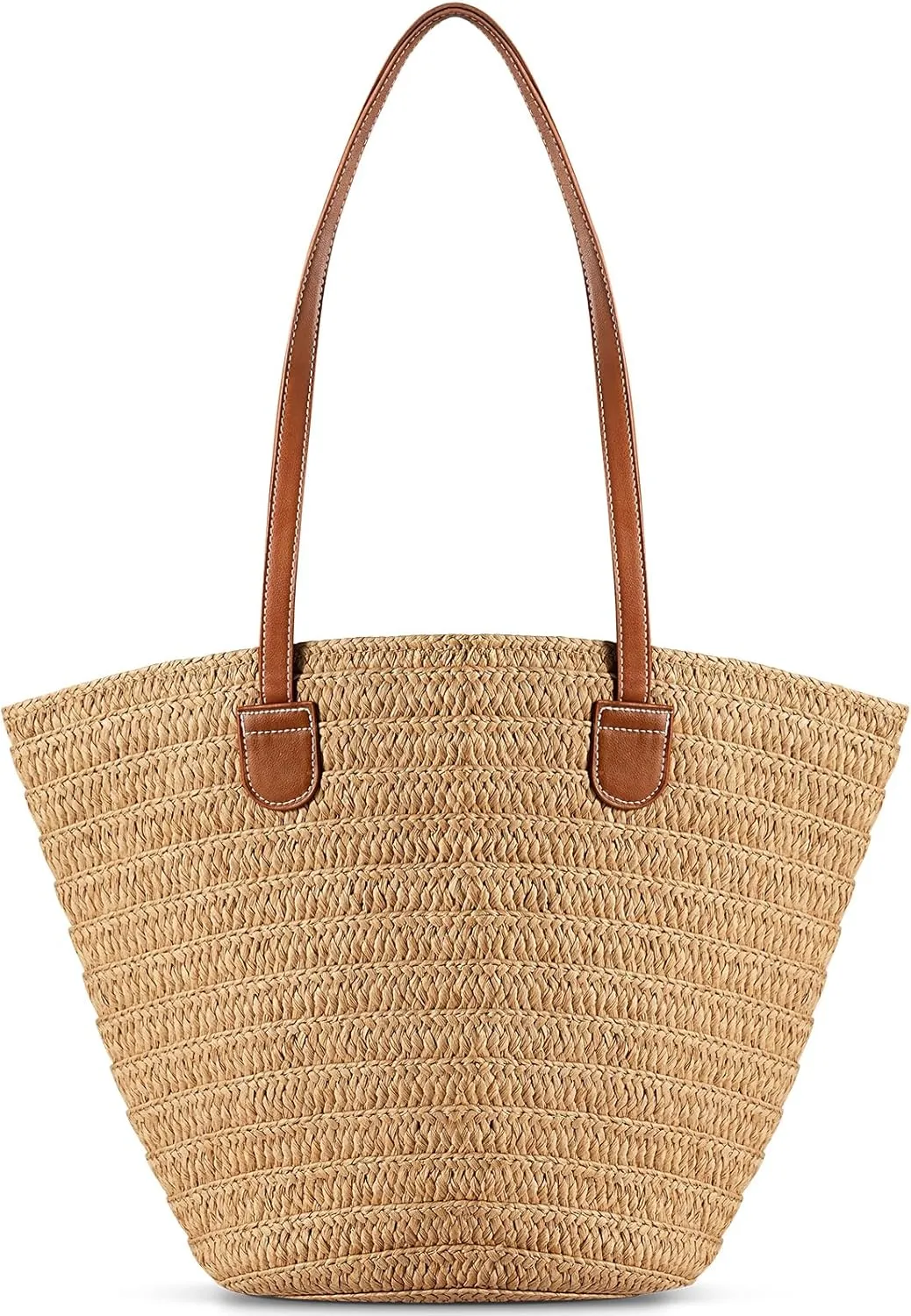 Pleneal Straw Beach Bags for Women - Women Beach Handmade Woven Tote Bag, Summer Mesh Hollow Shoulder Bag for Holiday