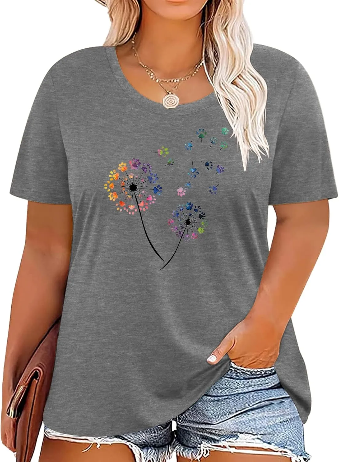 Plus Size Tshirts for Women Graphic Tees Summer Casual Tops Loose Cute Trendy Clothes Tee Shirt