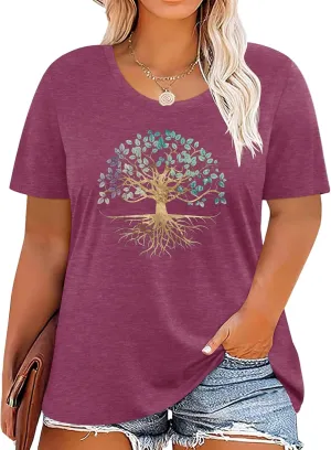 Plus Size Tshirts for Women Graphic Tees Summer Casual Tops Loose Cute Trendy Clothes Tee Shirt