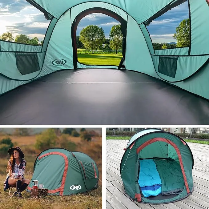 Pop-up Tent,2 Person Camping Tent,Instant Portable Beach Tent,Easy Pop Up Shade Tents 2 Doors for Camping Hiking & Traveling with Carrying Bag