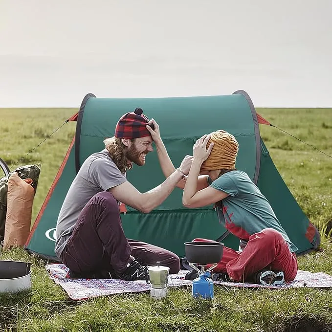Pop-up Tent,2 Person Camping Tent,Instant Portable Beach Tent,Easy Pop Up Shade Tents 2 Doors for Camping Hiking & Traveling with Carrying Bag