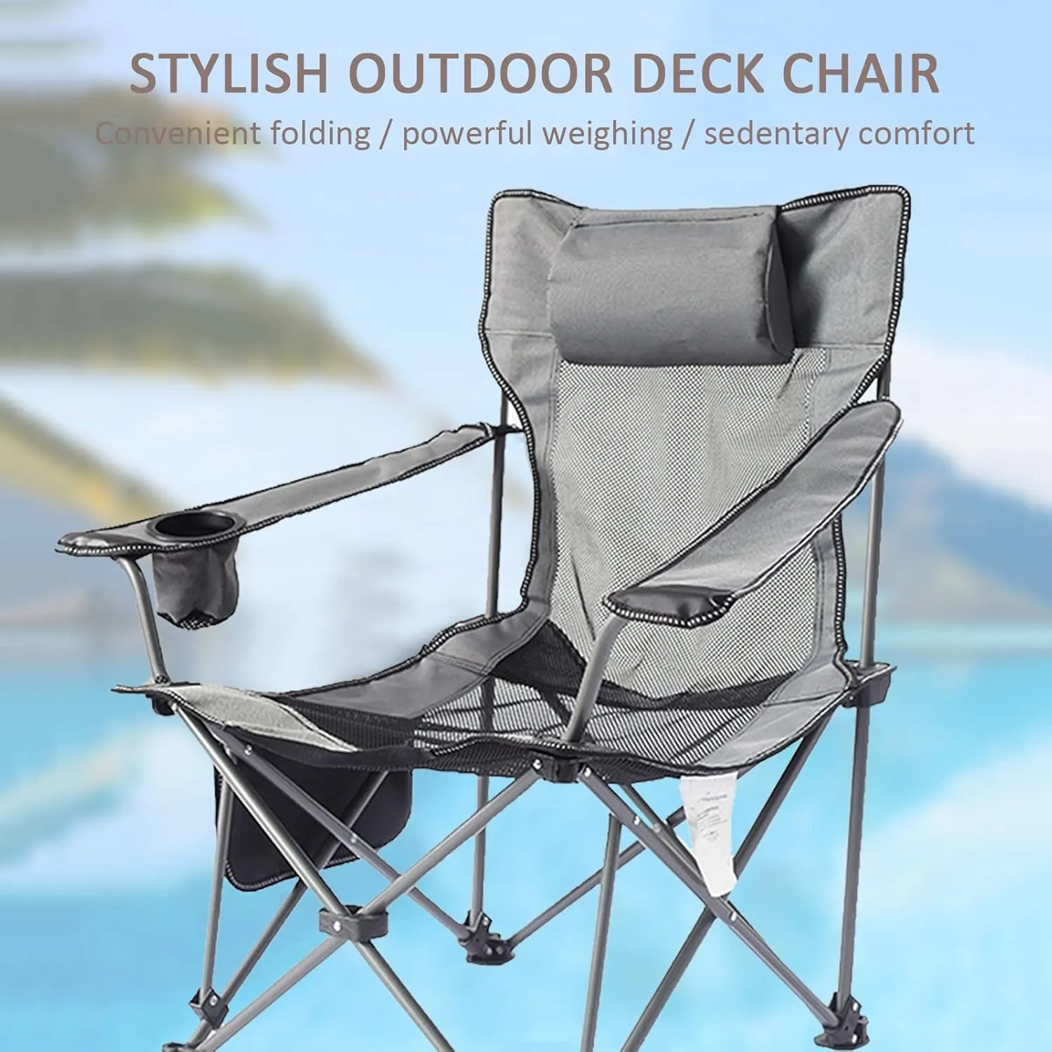 Portable Chairs for Adults 120kg Beach Chairs High Off Ground Reclining, Folding Camping Chair with Carrying Bag,D