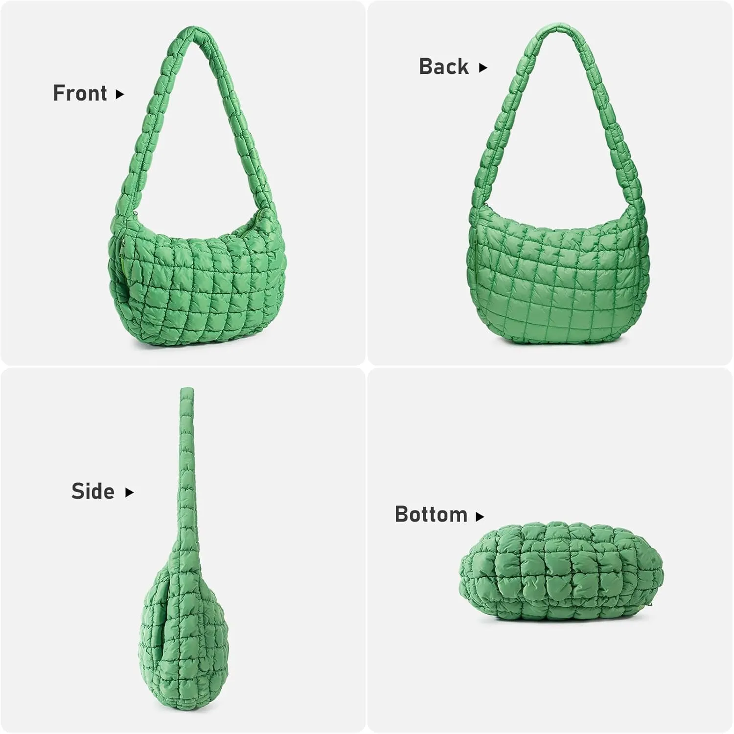 Puffer Bag for Women,Large Lightweight Quilted Tote Bag for Women Puffy Hobo Crossbody Handbags with Padding,Zip Pockets