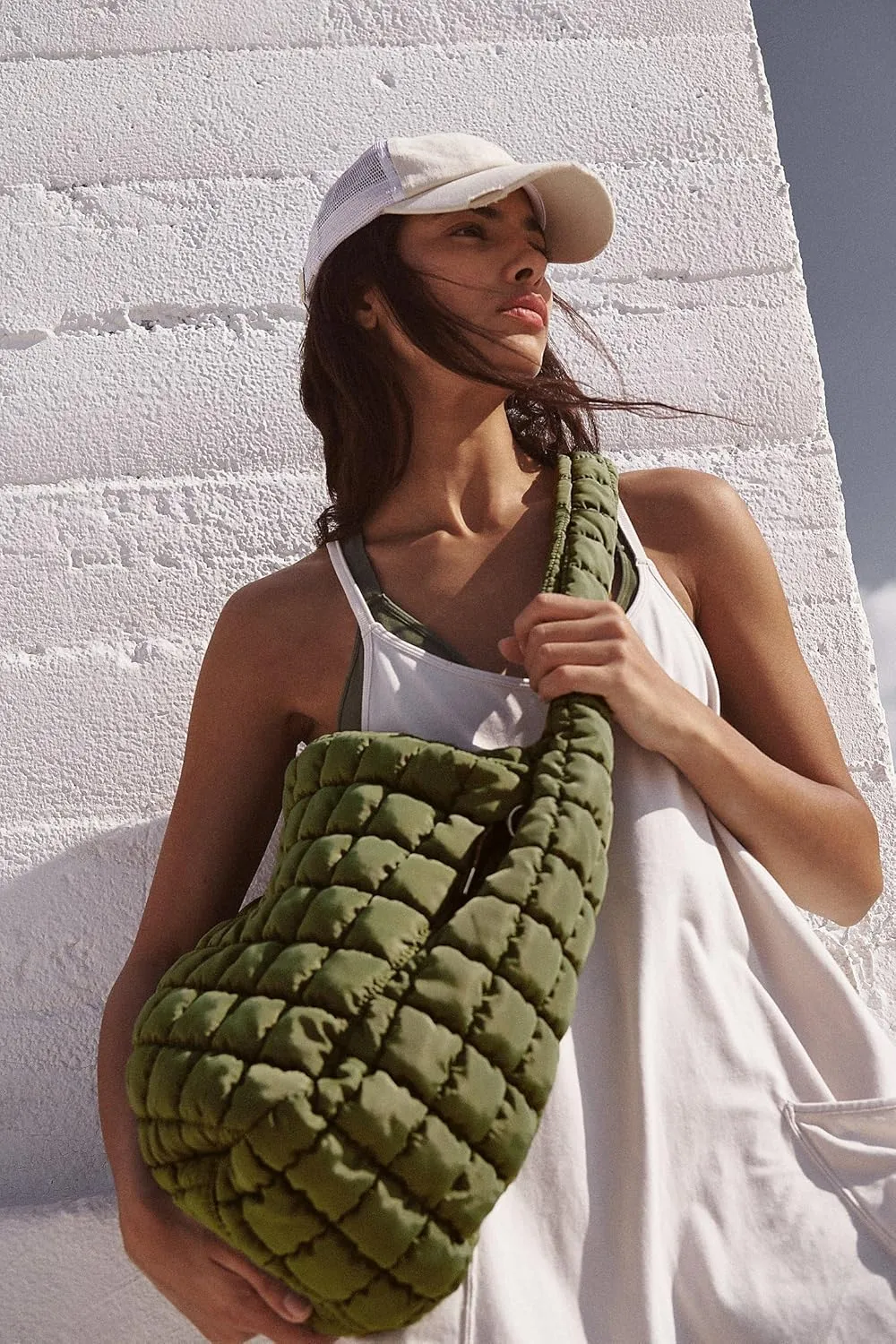 Puffer Quilted Shoulder Bag for Women Padding Shoulder Bag Puffy Hobo Bag Trendy Tote Bag 2025