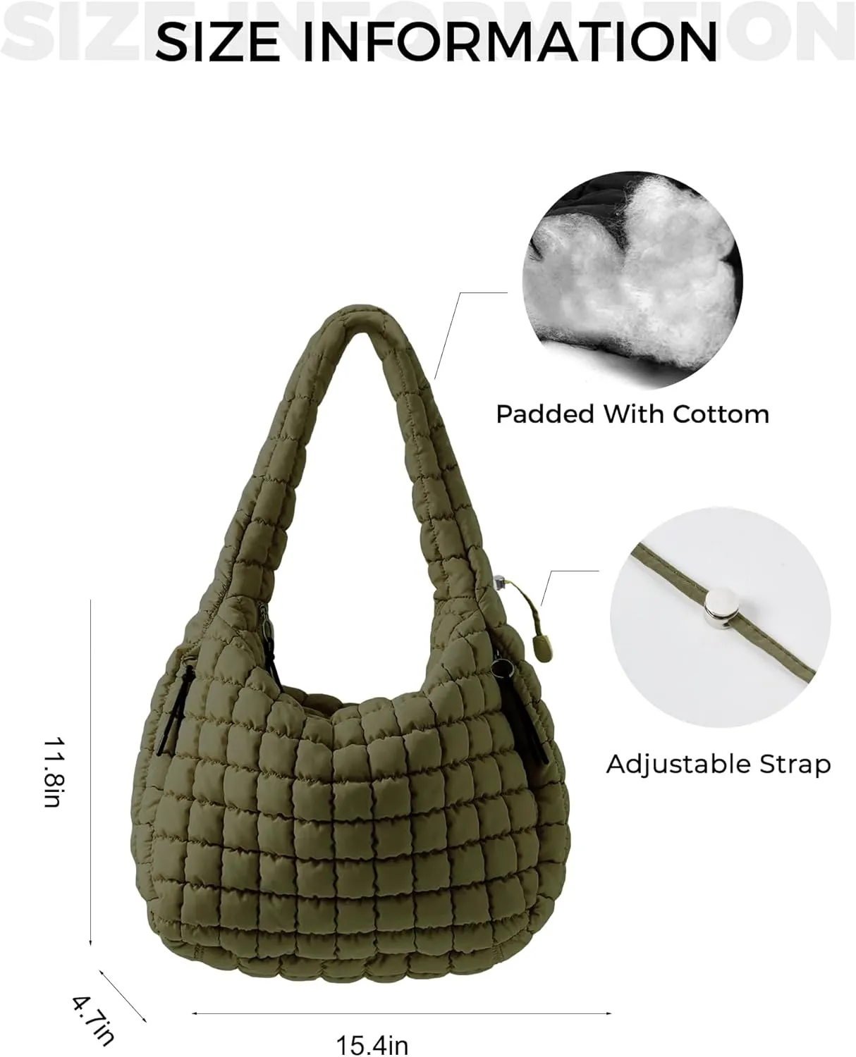 Puffer Quilted Shoulder Bag for Women Padding Shoulder Bag Puffy Hobo Bag Trendy Tote Bag 2025