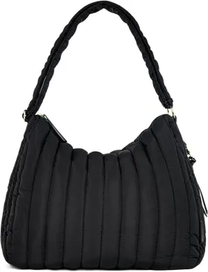 Puffer Tote Bag for Women Nylon Crossbody Bag Quilted Tote HandBag Puffy Tote Purse with Adjustable Strap