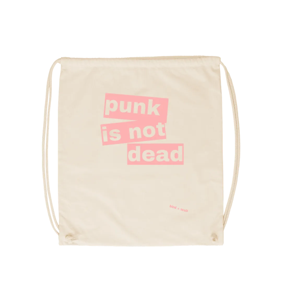 Punk Is Not Dead (Pink) Drawstring Bag