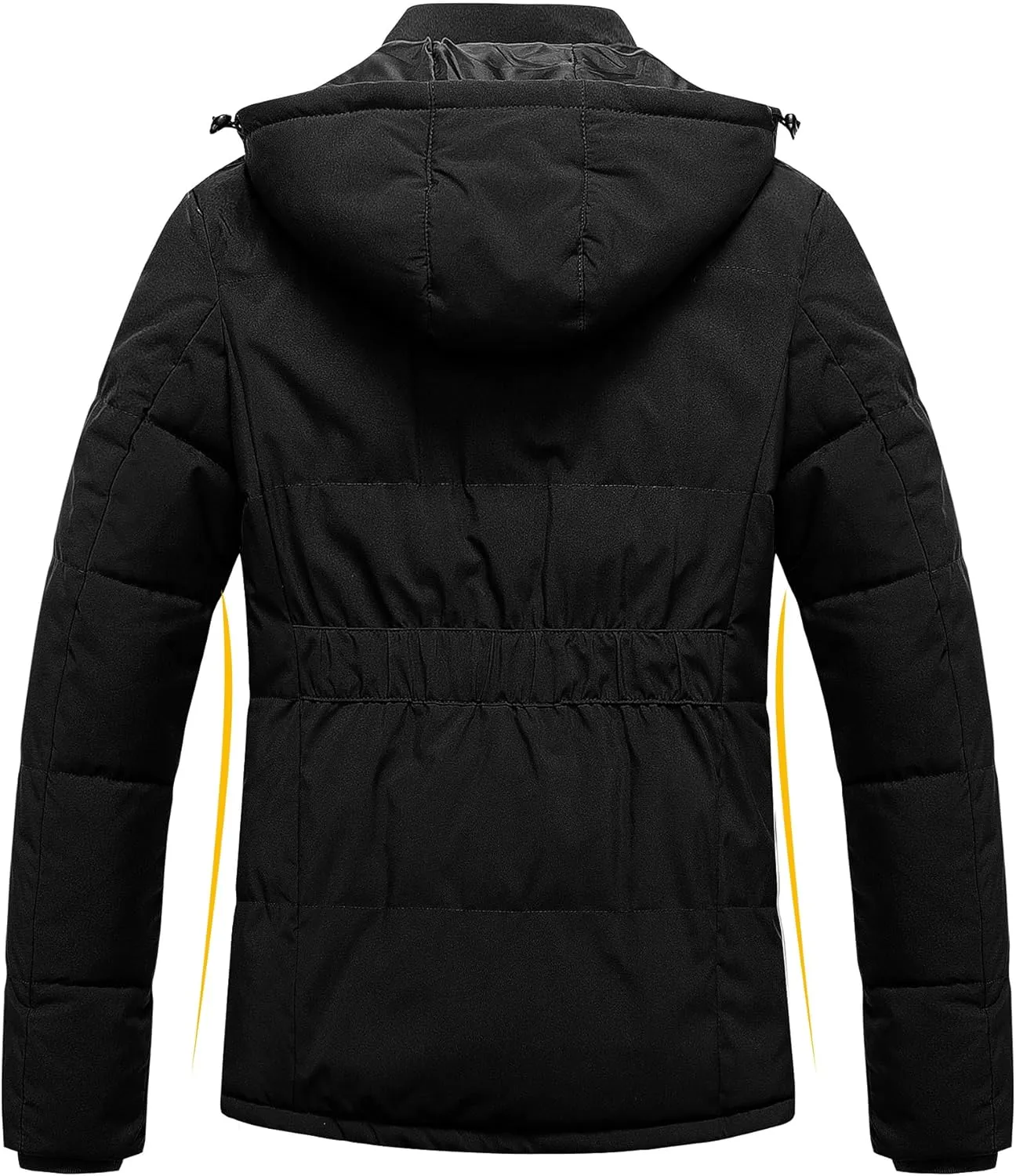 Pursky Women's Warm Winter Thicken Coat Waterproof Cropped Jackets Parka With Removable Hood