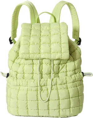 Quilted Backpack for Women - Lightweight Puffer Quilted Travel Backpack, Puffer Travel Bag for Casual Daypack (Green)