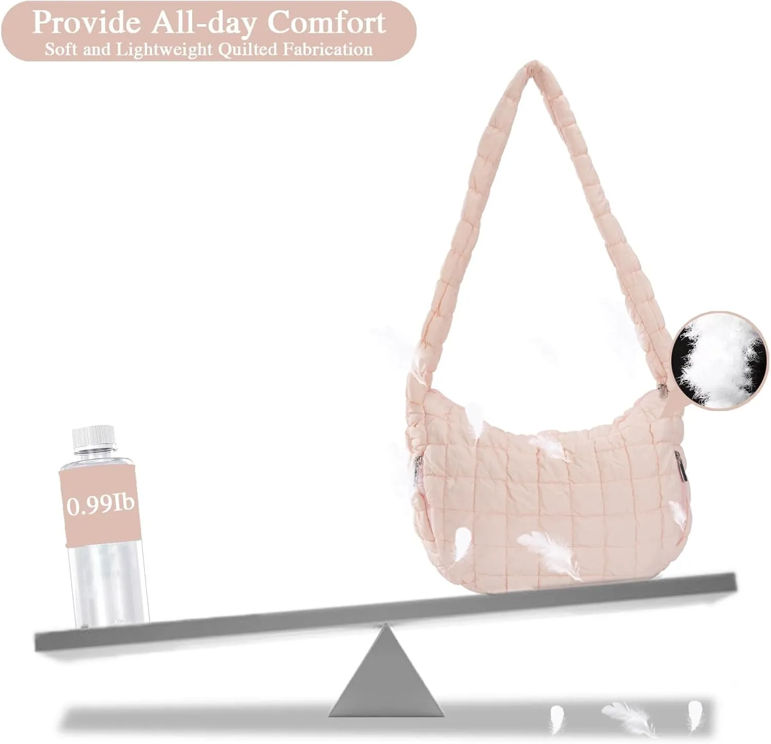 Quilted Puffer Tote Crossbody Bags for Women Bubble Puffy Purse