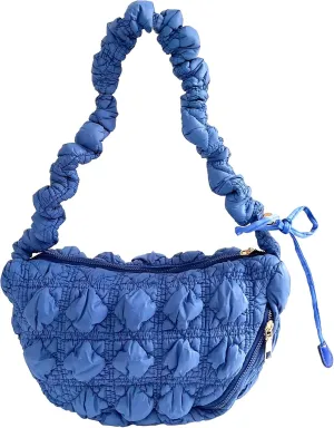 Quilted Small Bag,Adjustable Shoulder Strap Puffer Crescent Crossbody Bags Lightweight Hobo Handbag Puff Purse