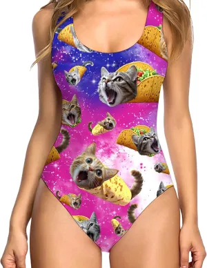 RAISEVERN One Piece Swimsuit for Women Hawaiian Novelty 3D Print Bathing Suit Swim Beachwear