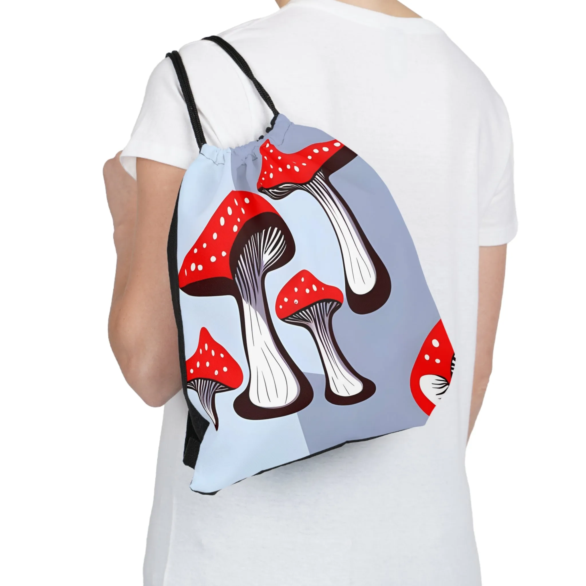 'Red Mushroom' Drawstring Bag