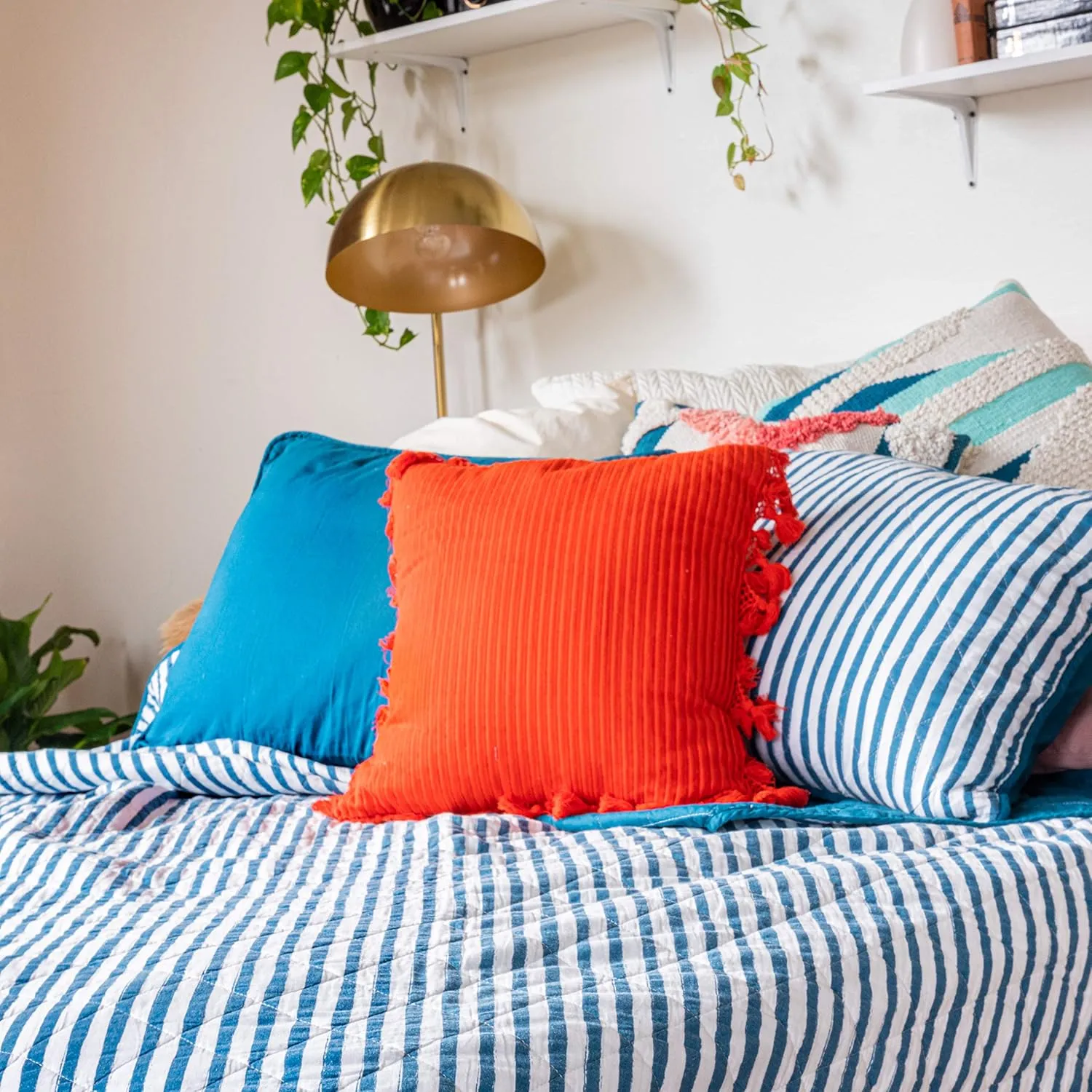 Refinery29 | Harley Bedding Collection| Luxury 100% Cotton Premium Ultra Soft Quilt Coverlet, Lightweight Comfortable 3 Piece Set, Modern Design for Home Hotel Décor (Twin/Twin XL, Blue)