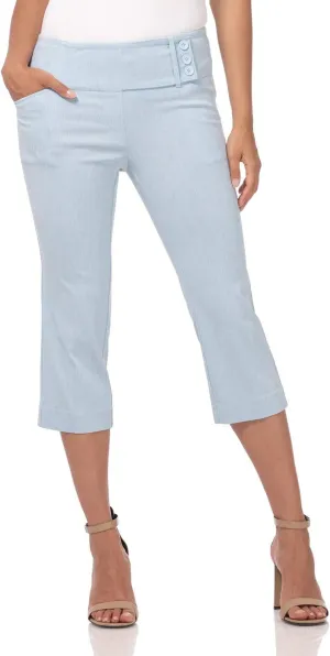 Rekucci Women's Ease into Comfort Pull-On Capri with Back Lacing Detail